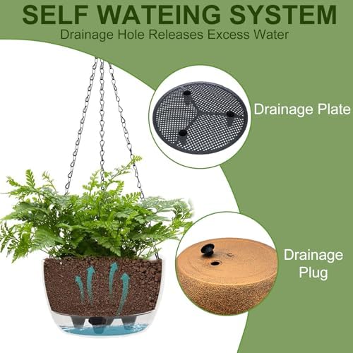 BAYN 2 Packs Solar Hanging Basket Planters for Plants Outdoor - Image 4