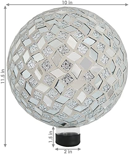 Sunnydaze 10" Mosaic Glass Gazing Ball for Garden, Globe for Outdoor Decor - Image 5