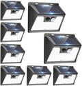 Peasur Solar Powered Lights Outdoor, 140 LED 8Pack Motion Sensor Light Outside, IP65 Waterproof Fence Security Lighting with 3 Modes for Yard Wall Garden Cool White by Peasur