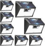 Peasur Solar Powered Lights Outdoor, 140 LED 8Pack Motion Sensor Light Outside, IP65 Waterproof Fence Security Lighting with 3 Modes for Yard Wall Garden Cool White by Peasur