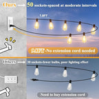 Brightever 100FT Outdoor String Lights 52 Bulbs, Waterproof Patio Lights - Image 3