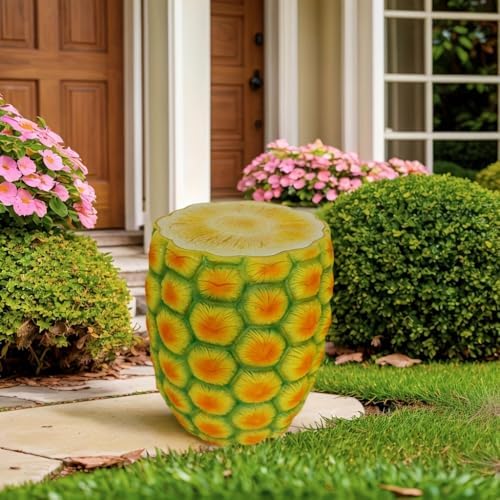 13.4" Pineapple Stool Garden Statue Concrete French Country Decor - Image 4