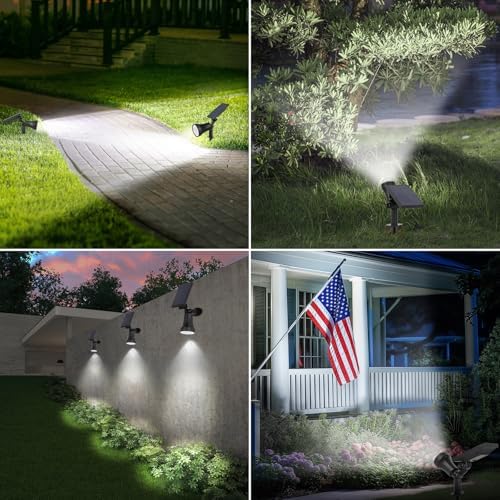 800 Lumens Solar Powered Spot Lights Outdoor (Daylight White, 6-Pack) - Image 5