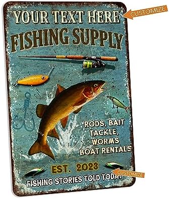 Personalized Fishing Sign Fishing Supply Bait & Tackle Custom Fishing Décor Cabin Wall Décor Lake House Decorations Fish Décor Gifts For Men 108122002066 - Image 3