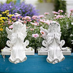 Fairy Garden Angel Figurine Hanging - Angel On a Swing Statue Girl Praying Sculpture Fairy Angel Ornament for Indoor Outdoor Decoration Coloured - Image 3