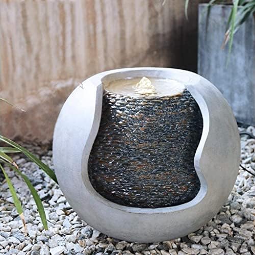 Tabletop Water Fountain Creative Tabletop Fountain Geometric Fountain Resin Water Fountain for Indoor Outdoor Garden Terrace Waterfall Fountain Gift Tabletop Fountain(B) - Image 4