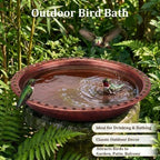 Bird Bath Bowl, Metal Rolled Edge Cutout Bird Bath for Outdoor - Image 5
