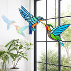 2 Packs Hummingbird Stained Glass Window,Real Handmade Stained Glass Window Hanging,Hummingbird Ornament,Suncatchers Decor for Women Mom Grandma Bird Lovers - Image 2