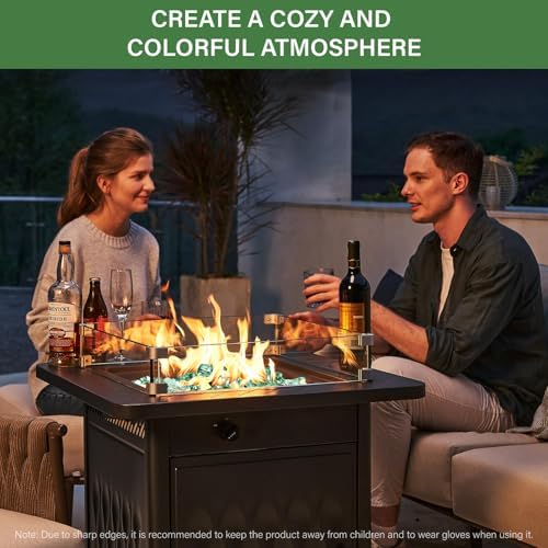 NUPICK 20 Pound Fire Glass, 1/4 Inch Reflective Fire Pit Glass - Image 6