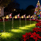2 Pcs Solar Santa Claus Kettle Lights Santa Claus Watering Can Light Vintage Metal Garden Lawn Decorative Lights Solar Kettle Night Light with LED String Outdoor Garden Decor for Pathway Yard Patio - Image 4