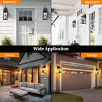 Bdrofn 2 Pack 19" Large Outside Modern Wall Sconce Light Fixture, Industrial Porch Light Wall Mount with Glass, Waterproof Farmhouse Exterior Lamp Lighting Bulbs Included - Image 7