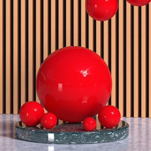Gazing Globe Decor Ball, Hollow Gazing Ball, Seamless Stainless Steel Polished Reflective Smooth Mirror Garden Sphere Globe, Props of Photography, Garden Home Decor (Red, Dia: 8 inch/20cm) - Image 2