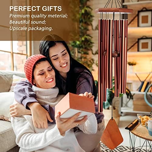 Large Wind Chimes for Outside 36 inch Red Copper Deep Tone Garden Gift Yard - Image 4