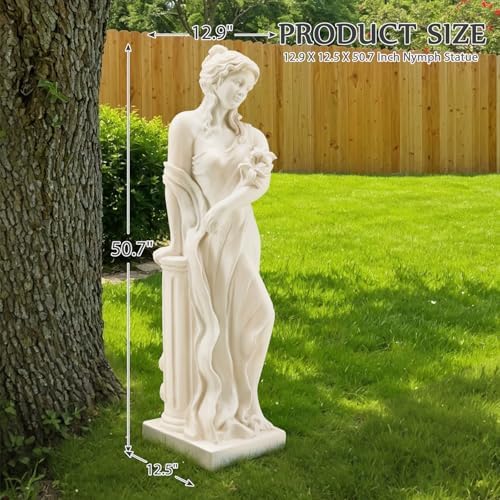 51" Nymph Garden Statue, Roman Goddess Sculpture for Outdoor Decor - Image 2