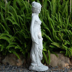 Outdoor Goddess Statue, Garden Beauty Decoration, Graceful Female Figure Sculpture, Catholic Concrete Finish Art Decor for Yard Patio Deck Home Entryway Hallway, Grey - Image 4