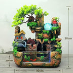 Tabletop Fountain Resin Indoor Home Decoration, 12LED Color Lights Waterfall Fountain 110V Desktop Fountain, with Atomizer, Small pots and Fish Tanks, Rockery Water Fountain for Bedroom Relaxation. - Image 2
