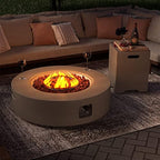 SUNBURY Outdoor 42 Inch Propane Fire Pit Table, Circular Gray Patio Fire Table 50,000 BTU w 20 lbs Tank Cover, Waterproof Cover, Free Lava Rocks - Image 3