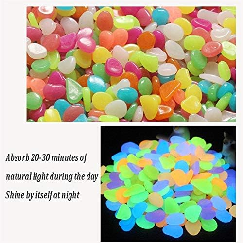 Glowing Stone 100pcs Mixed Color Glowing Pebbles, Glowing Rocks in The Dark, Resin Gravel Decorations for Indoor Plants in Aquarium Garden Lawn (Color : Style 2) - Image 5