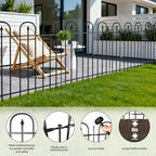 Garden Fence Animal Barrier - 10 Panels, 32 in(H) x 24 ft(L) No Dig Garden Fence, Arched Decorative Garden Fence Border with Ground Stakes, Rustproof Metal Fencing for Yard Patio Dog Rabbit - Image 3