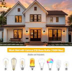 Kalium Outdoor Wall Lantern 2 Pack, Waterproof Exterior Wall Mount Light with Clear Glass in Black Finish, Porch Outside Lighting for Entryway, Backyard, Patio, E26 Base, Clear Glass 12.5 in - Image 7