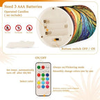 ALAZA Mysterious Tree Colorful Flameless Candles, LED Pillar Candles with Remote Timer, Battery Operated Candles Set of 2 - Image 6
