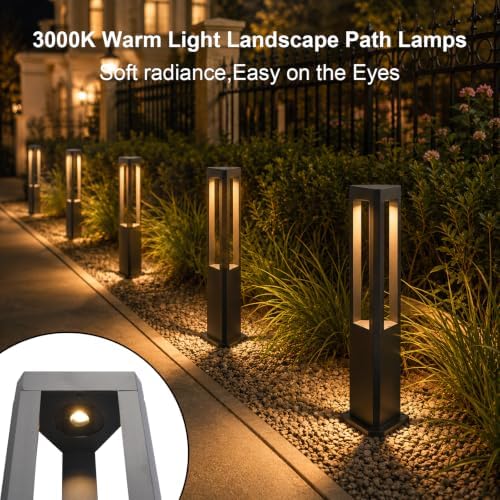 Landscape Pathway Lights Modern Black Path Light Cone LED Bollard Lighting Fixture Outdoor Sideway Lighting With Aluminum Housing Walkway Lamps Waterproof 3000k Lawn Light For Garden Yard House Park - Image 2