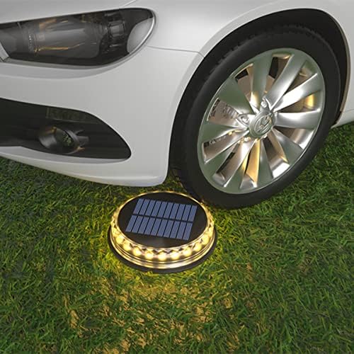 4-Pack Solar Ground Lights Warm White Light Disk Light Solar Powered Outdoor Waterproof in-Ground Lights Warm White Light for Pathway, Yard, Deck, Lawn, Patio, Walkway - Image 5