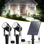 T-SUN Solar Spot Lights Outdoor, Dual Head Solar Spotlights, Cool White by T-SUN