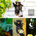 Goodeco Black Bear Tree Hugger with Solar Lantern - Garden Statue for Yard - Image 5