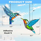 2 Packs Hummingbird Stained Glass Window,Real Handmade Stained Glass Window Hanging,Hummingbird Ornament,Suncatchers Decor for Women Mom Grandma Bird Lovers - Image 3