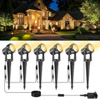 LED Spotlights Outdoor,Low Voltage Landscape Lighting IP65 Waterproof with US Plug, 3000K Warm White Outdoor Spot Lights for Yard Flag Pole House Garden Tree(6-in-1) by CREPOW