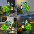 Solar Garden Lights 13.78in Metal Turtle Statue with Solar Lantern Lights - Image 3