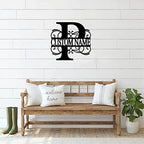 P Custom Name Initial Letter Monogram Metal Sign Decorative Iron Metal Wall Sculpture Cut Out Sign Vintage Metal Business Sign Address Sign Plaque for Dining Room Lodge Workshop Home Decor 18 Inch - Image 5