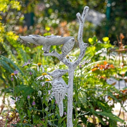 Sungmor Cast Iron Bird Feeder, Decorative Garden Stake, 27.5 Inches Tall - Image 6