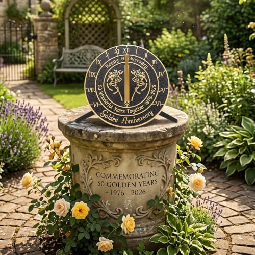 Brass Sundial with Pedestal for 50th Wedding Anniversary - Image 5