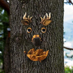 Tree Face Bird Feeder Decor Garden Decoration,Tree Hugger Yard Art Garden Decoration,Creative Multifunctional Cute Statue Yard Art Tree Hugger Sculpture for Outdoor - Pig(Deer) - Image 4