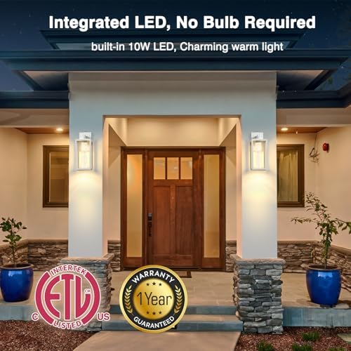 VIANIS White Outdoor Wall Lights, Large Exterior House Lighting Fixtures - Image 5