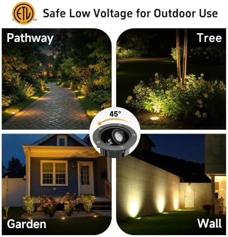 Gardenreet Brass Well Lights, 12V Low Voltage Wired 2700K In-Ground, 6PK - Image 6