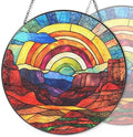 9.84 Inch Stained Glass Window Hanging Grand Canyon Sun Catchers Colorful Desert Landscape Suncatchers for Windows Hanging Stain Glass Decoration Forgarden Outdoor Indoor Window Decor Gift by Unknown