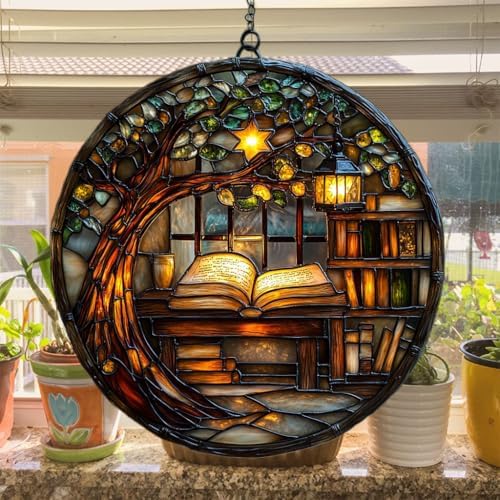 Cozy Forest Library Acrylic Suncatcher - Image 4
