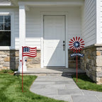 A ANLEOLIFE Decorative Garden Stakes for Outside, Metal Garden Decor Rustic American Flag and Welcome Sign, Yard Stakes Indoor & Outdoor Patio Lawn - Image 5