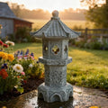 Zen Garden Pagoda Statue Solar Lantern Lights Outdoor Japanese Garden Decor by Juliahestia