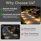 LumiZen Upgraded Solar Driveway Lights with Remote Control 12 Pack, 9 Color Changing & 12 Modes IP68 Waterproof for Marine Dock Deck and Walkway Pathway Garden Yard, RGB LED Outdoor Markers Landscape - Image 3