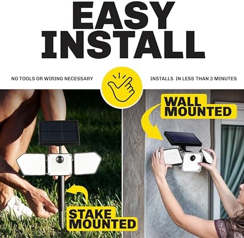 Bell+Howell 2 Pk Bionic Solar Flood Lights Outdoor Motion Sensor - Image 3