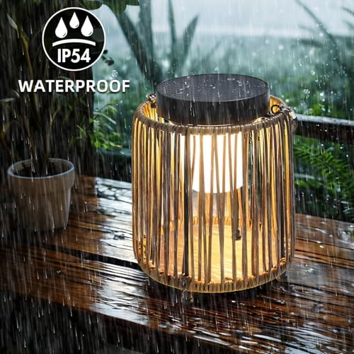 Outdoor Solar Lantern for Patio Waterproof, Rechargeable Table Lamp - Image 5