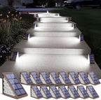 NIORSUN Solar Stair Lights,Cool White Outdoor Step Lights IP67 Waterproof Auto On Off, Outdoor Stair Lights for Steps,Stair,Patio,Yard,Porch,Front Door,Sidewalk,Deck Decor（Brown, 16 Pack） by NIORSUN