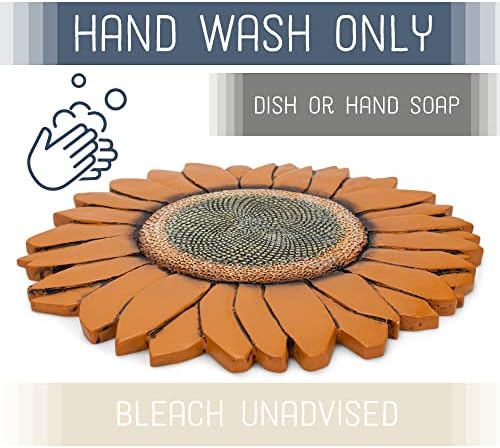 Magnolia Garden 12-Inch Sculpted Sunflower Decorative Stepping Stone – 3D Floral Resin Garden Walkway Tile – Vibrant Amber Flower Outdoor Accent - Image 3