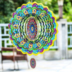 Mandala Wind Spinner, Mandala Gift for Women Men, 12in Spinfinity Designs Stainless Steel Hanging Wind Spinners with 3D Visual Effect, for Indoor/Outdoor Decor, Yard Art, Garden Decorations - Image 6