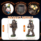 CroBlissful Solar Bigfoot Statue with Gnomes, 10.6 Inch Resin Sasquatch - Image 2