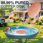 Bird Bath Water Agitator with 2 Round 99.99% Pure Copper Disk, Battery Powered Bird Bath Circulator, Quiet Waterproof Mover Keeps Water Fresh for All Season Use (Gray Spiral) - Image 5